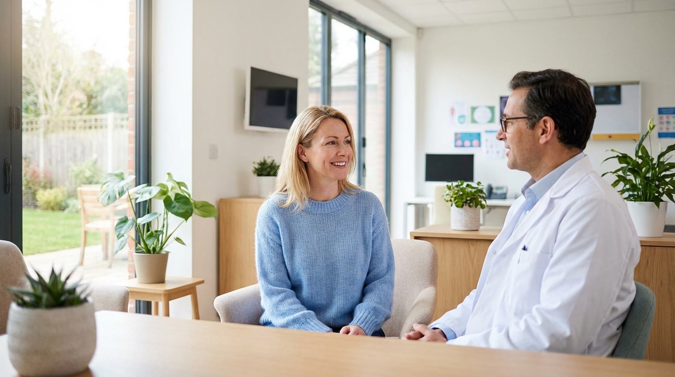 Vertrauensvolles Arztgespräch in ruhiger Atmosphäre